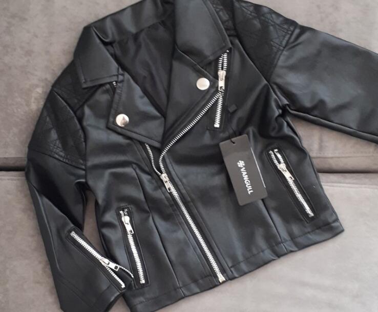 Kids PU Leather Motorcycle Jacket