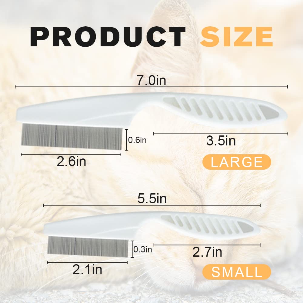 Fine-tooth comb sizes: the large size is about 7 in long