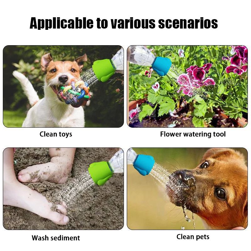 Uses for the sprayer: pets, toys, plants and sandy feet
