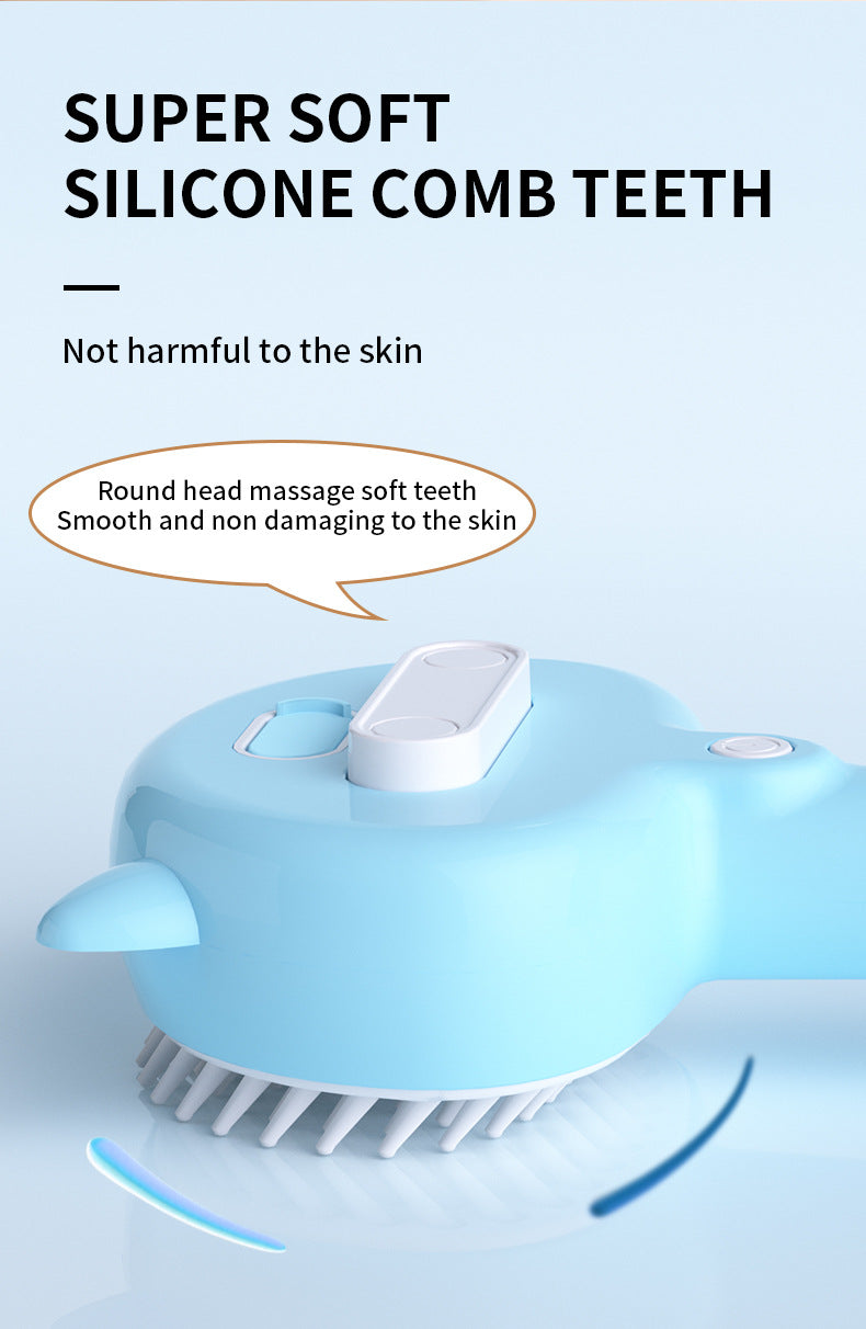 Close-up of the soft silicone comb teeth