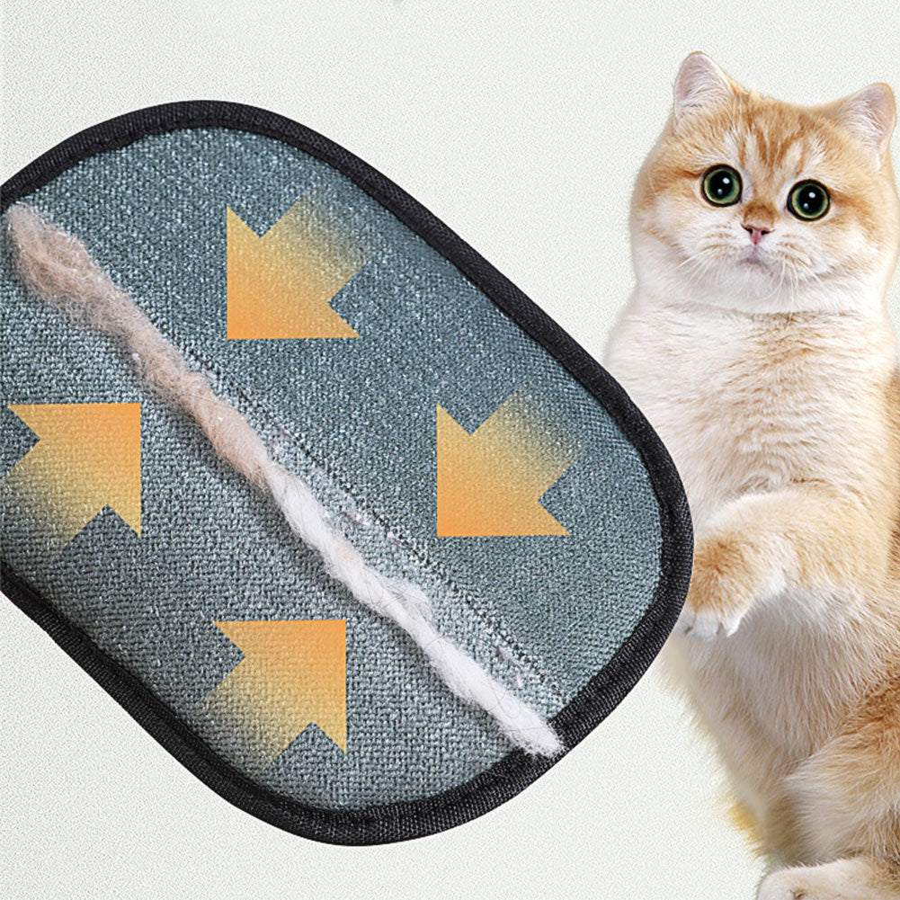 Loose cat hair gathered on the glove pad