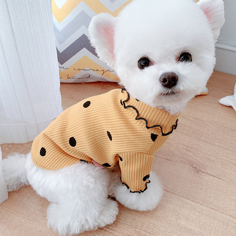 Polka-Dot Turtleneck Dog Shirt