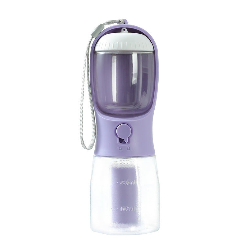 3-in-1 dog water bottle in purple