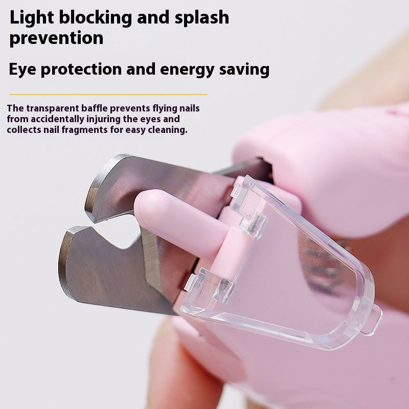 Clear guard catches nail clippings
